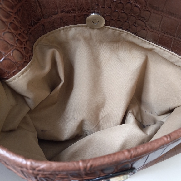 Giani Bernina brown faux alligator satchel/shoulder bag - Picture 7 of 14